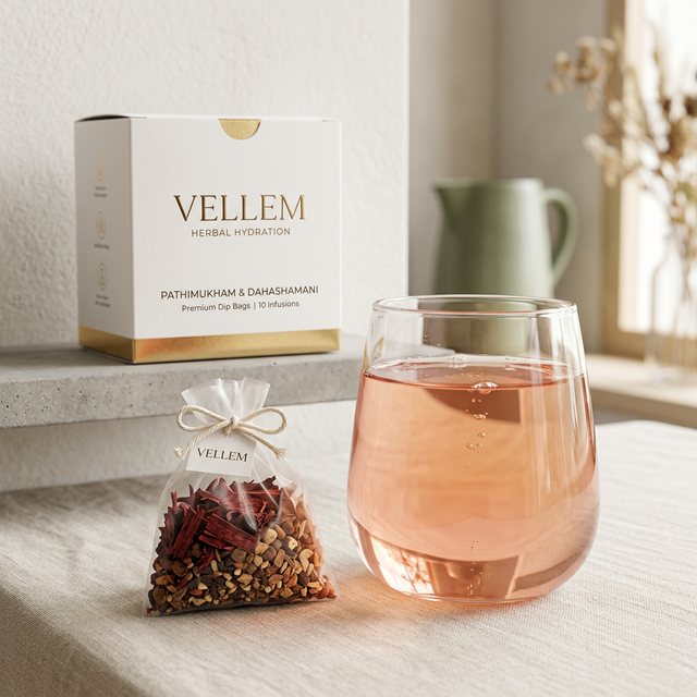 Vellem Pathimukham and Dahashamani Ayurvedic Infusion Dip Bags for Herbal Water